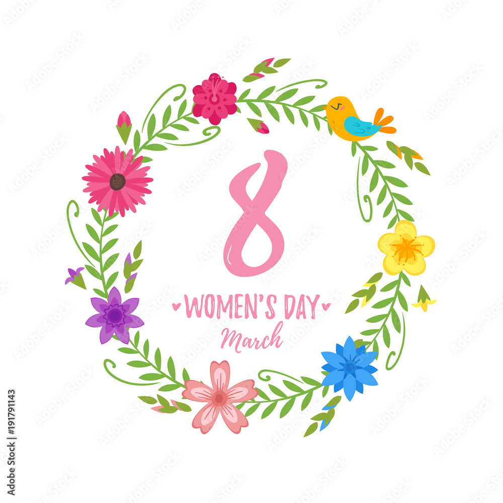 International woman's day greeting card