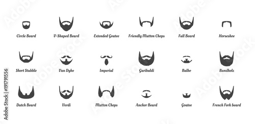 man beards and mustaches silhouettes