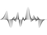 vector design illustration of dynamic sound wave, radio frequency modulation, random sound wave, amplitude wave