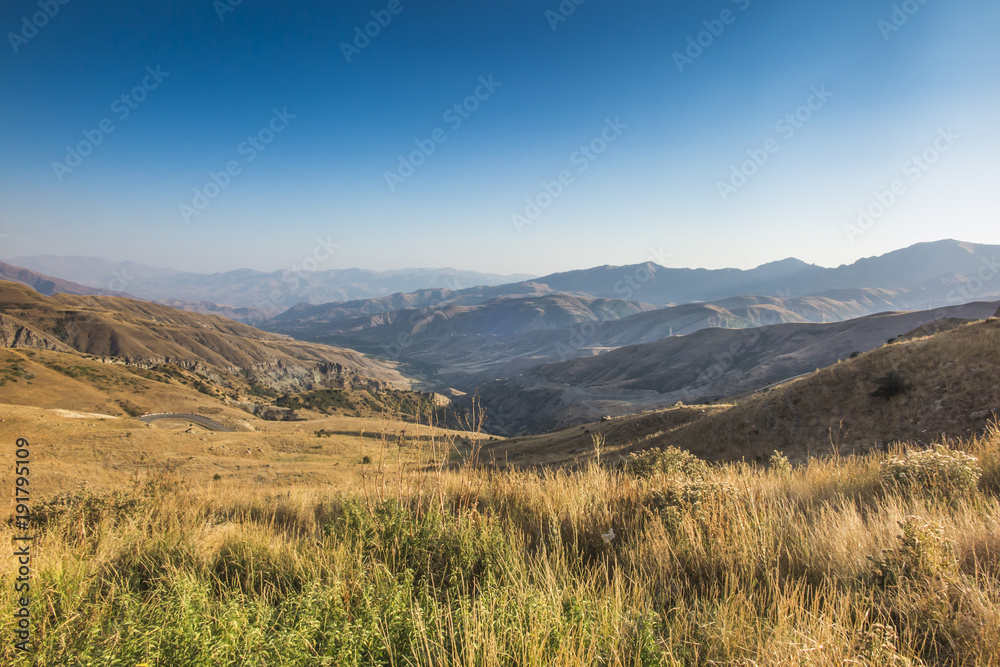 View of the mountains in the area of the Vardenyats pass, Armenia.
