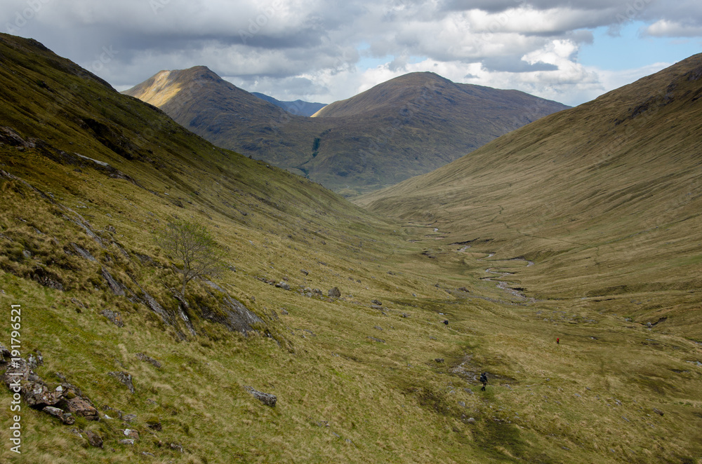 Mountains in Highland,Scotland seen from the Cape Wrath trail