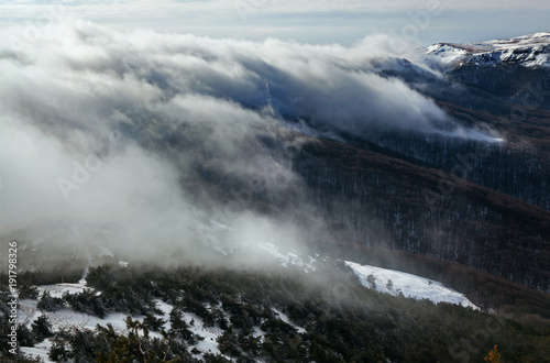 Fog crawling over Gurzuf pass, Crimea