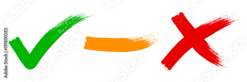 Selection: check mark, survey, cross – for stock