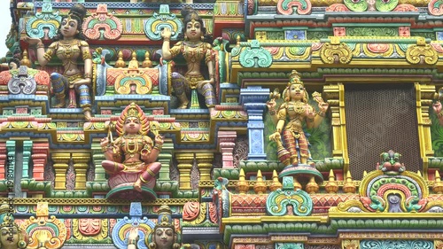 pan of carvings at the hindu sri maha mariamman temple on silom road in bangkok, thailand photo