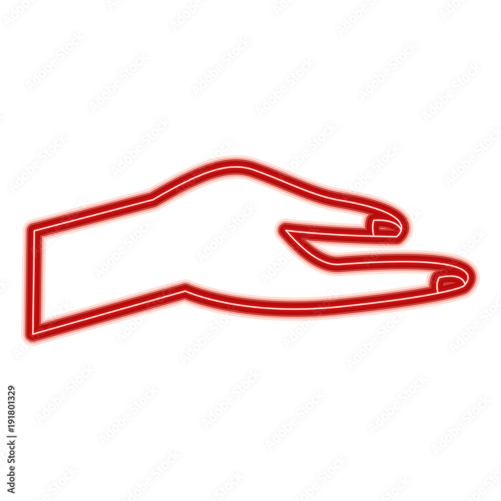 Naklejka premium human hand help support gesture vector illustration red line design