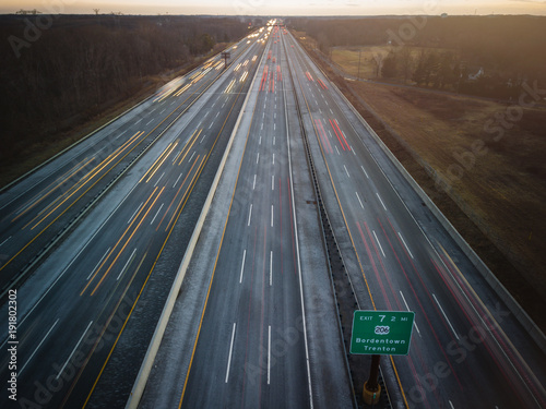 Foto Aerial of New Jersey Roads Traffic