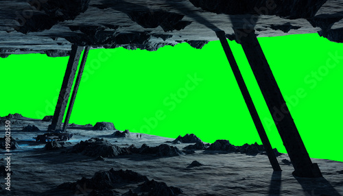 Fototapeta Naklejka Na Ścianę i Meble -  Astronauts exploring an asteroid spaceship 3D rendering elements of this image furnished by NASA