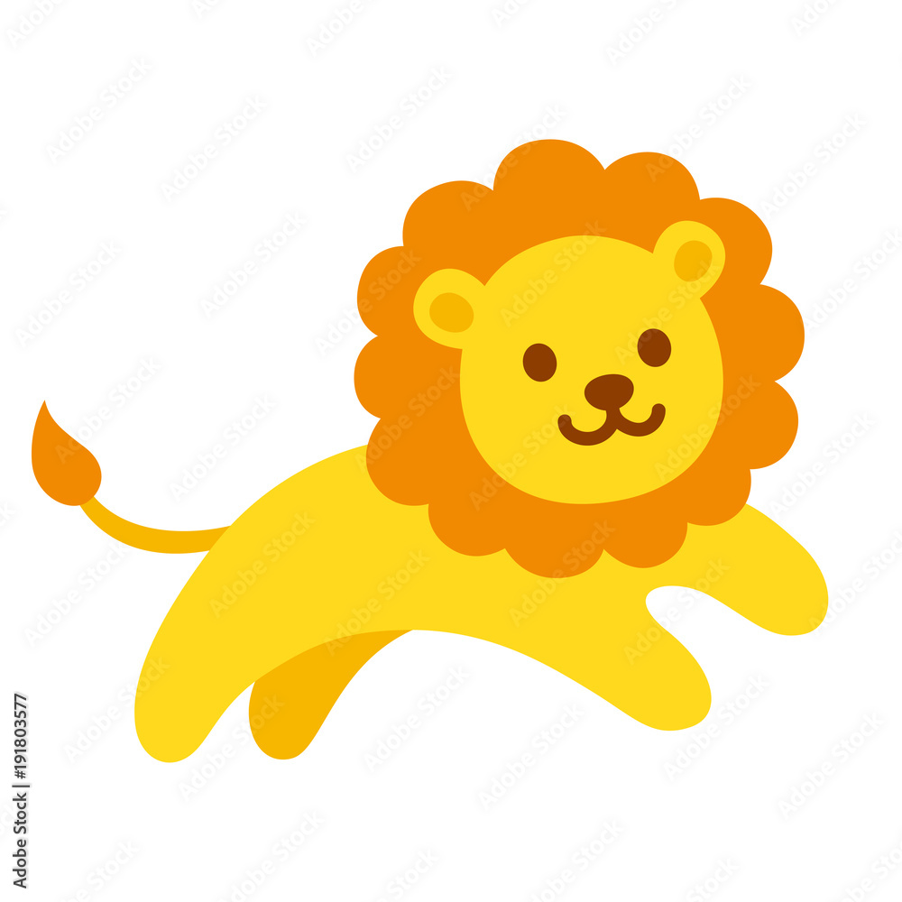 Fototapeta premium Cute cartoon lion