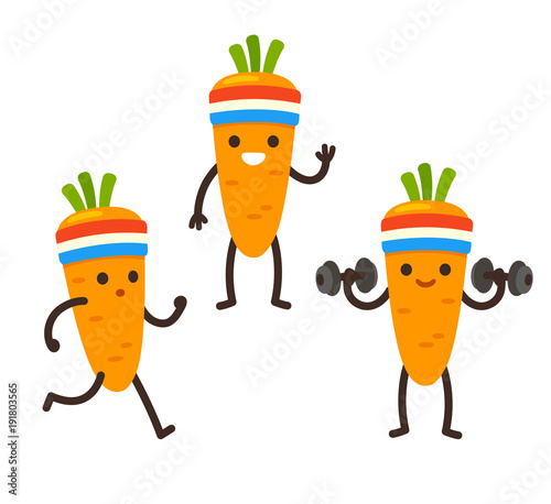Funny cartoon carrot character