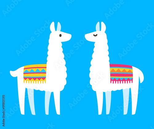 Two cartoon Llamas