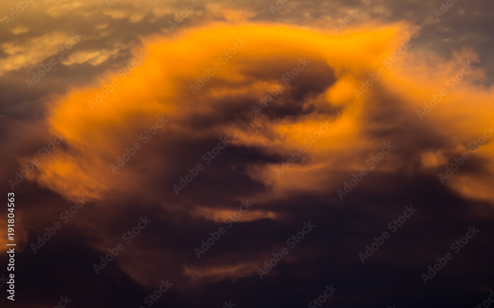 Wonders of Nature, cloudy sky at sunset.