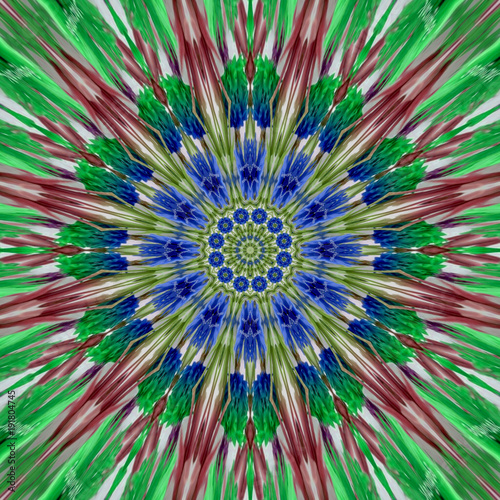 colorful star spring mandala