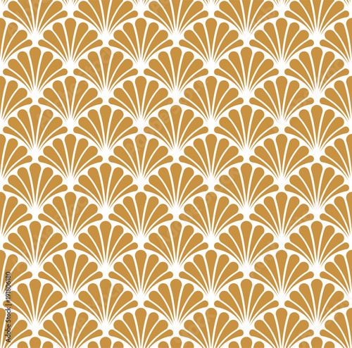 Vector Floral Art Deco Seamless Pattern.