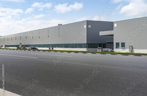 Modern factory buildings and warehouses