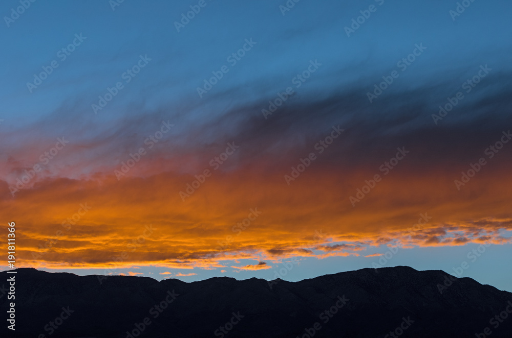 Blue sky orange clouds landscape background. Blue sky orange clouds landscape background.