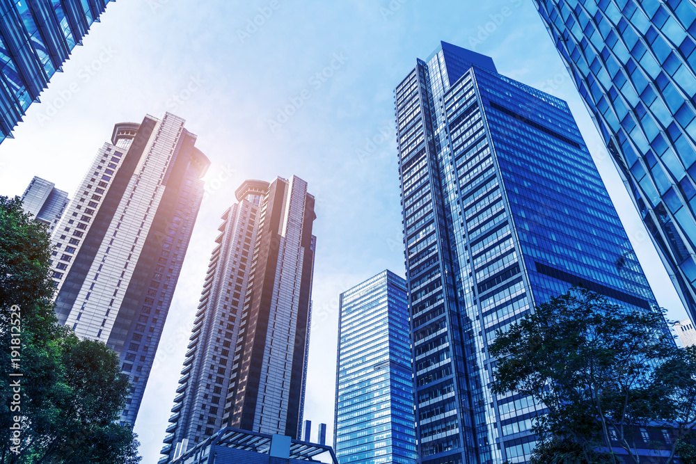 Urban building skyscrapers in Shanghai Financial District