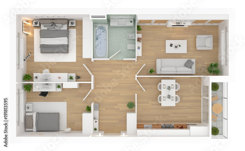 Foto Floor plan top view