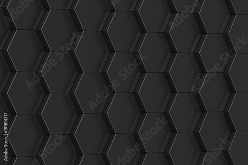 Black hexagon background. 3...