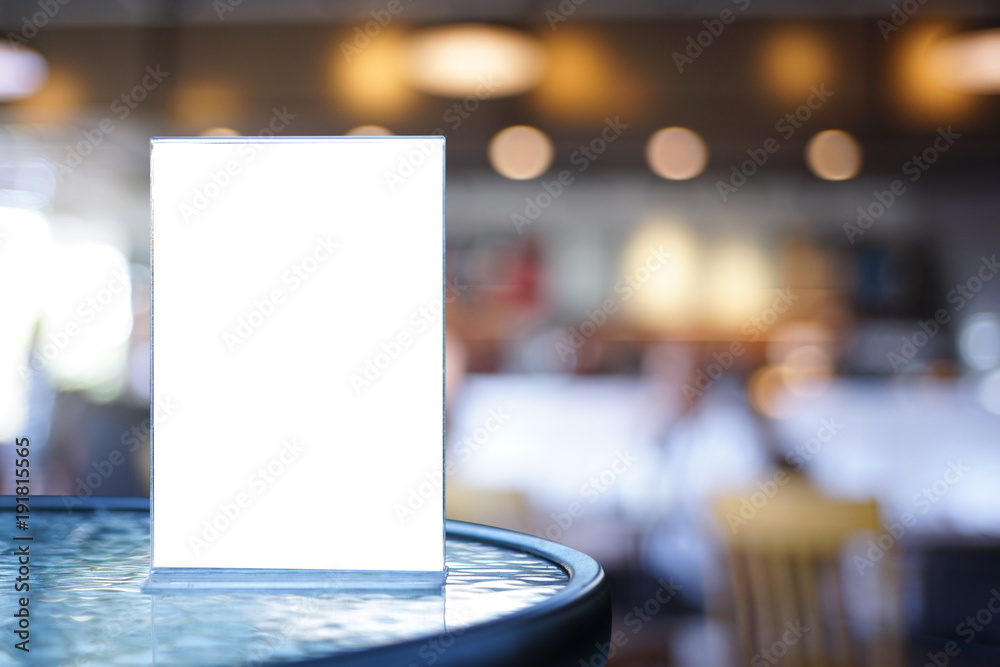 Menu Stand Background Stand Mock up Menu frame tent card blurred background design key visual ...