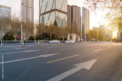 Obraz na plátne Qingdao city centre building landscape and road pavement