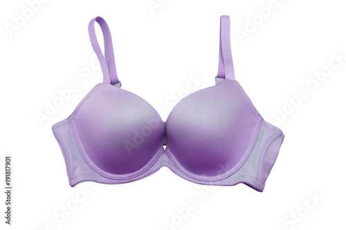 isolated purple bra on white background