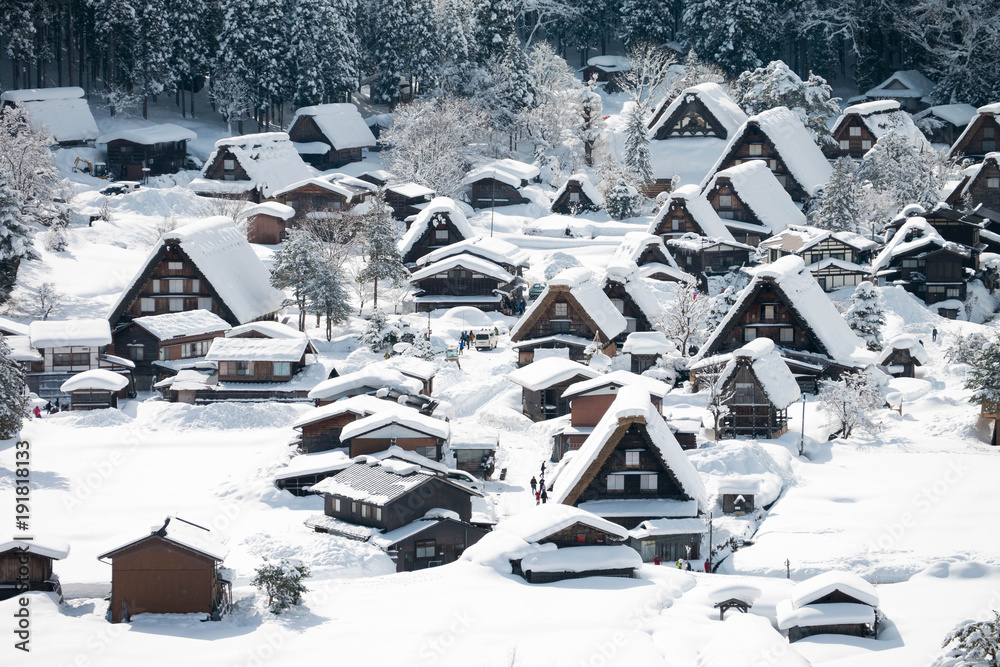 Φωτογραφία Shirakawa go village in winter, Shirakawa go, Japan