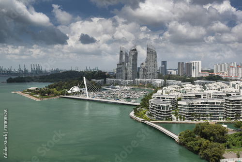 Photography Aerial view of luxury yacht club at Keppel Bay, Singapore