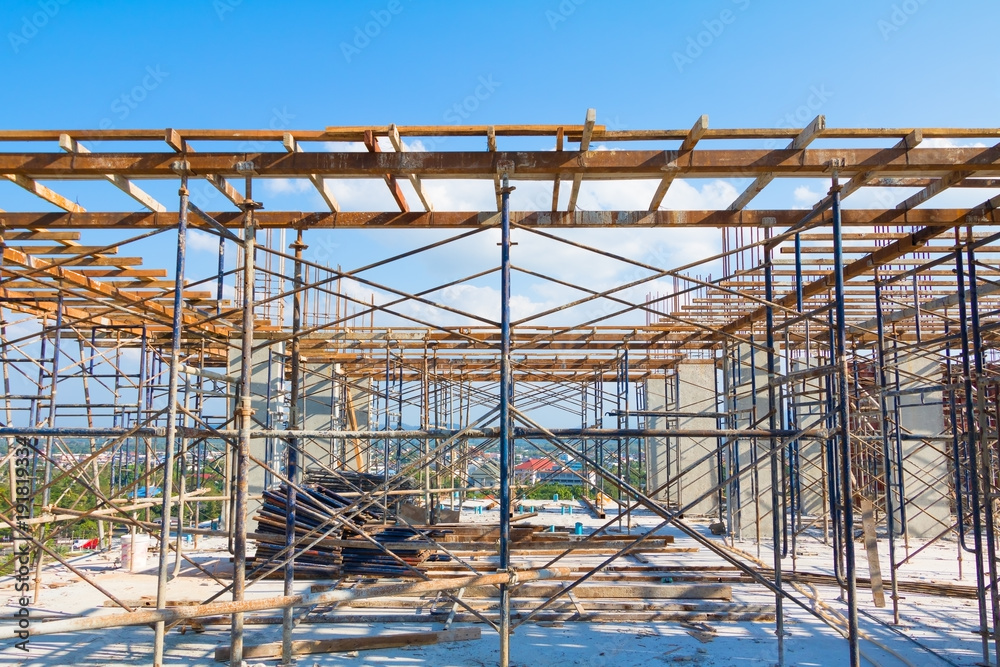building structure outside Construction site on High rise building structure outside Construction site on High rise