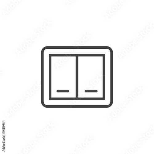 Light switch line icon, outline vector sign, linear style pictogram isolated on white. Electric outlet symbol, logo illustration. Editable stroke