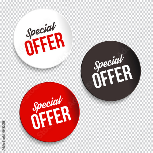 Set of color special offer banners. Vector illustration.