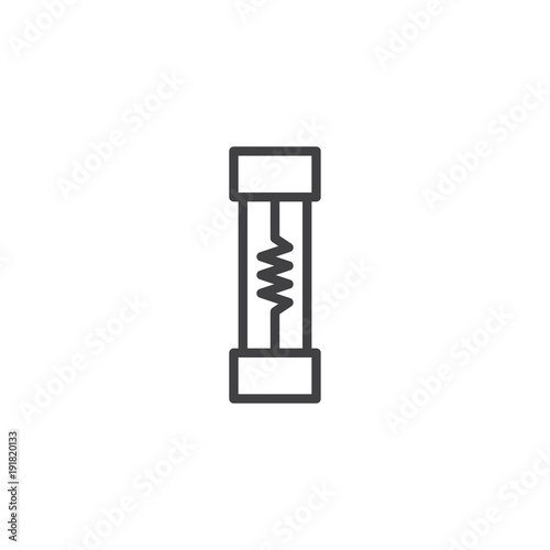 Electrical fuse line icon, outline vector sign, linear style pictogram isolated on white. Symbol, logo illustration. Editable stroke photo