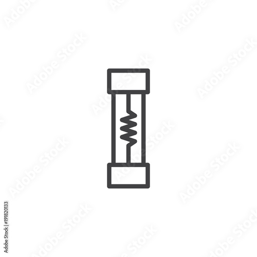 Electrical fuse line icon, outline vector sign, linear style pictogram isolated on white. Symbol, logo illustration. Editable stroke