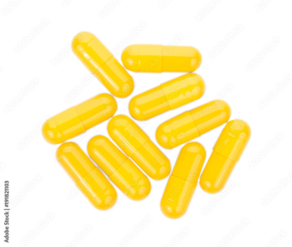 pills capsules isolated on white background pills capsules isolated on white background