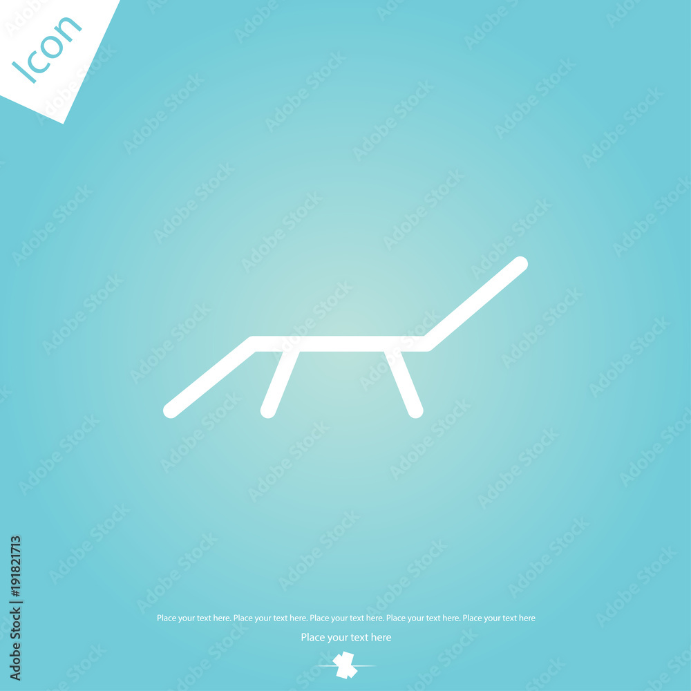 sun lounger line icon