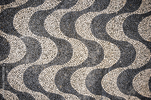 Copacabana Beach Mosaic pattern top view, Rio De Janeiro, Brazil photo