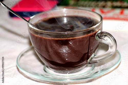 hot chocolate. Hot chocolate is a delicious, pleasant dessert for breakfast. Invigorates, cheers up.