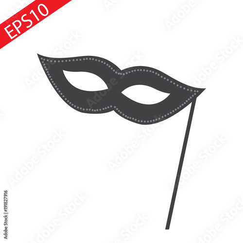 Carnival mask black silhouette. Vector icon