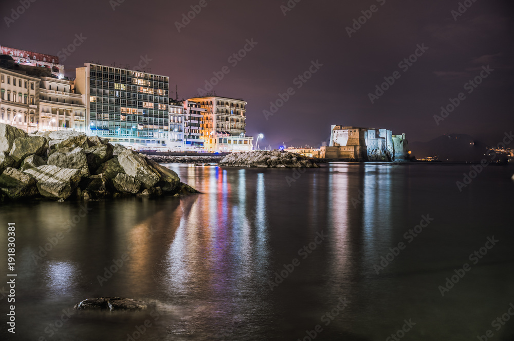 The Beauty of Castel dell'Ovo on a calm Winter Evening, Naples, Italy