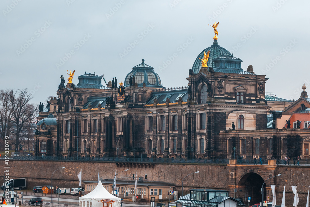 old architecture of the medieval city of Dresden, Saxony, Germany