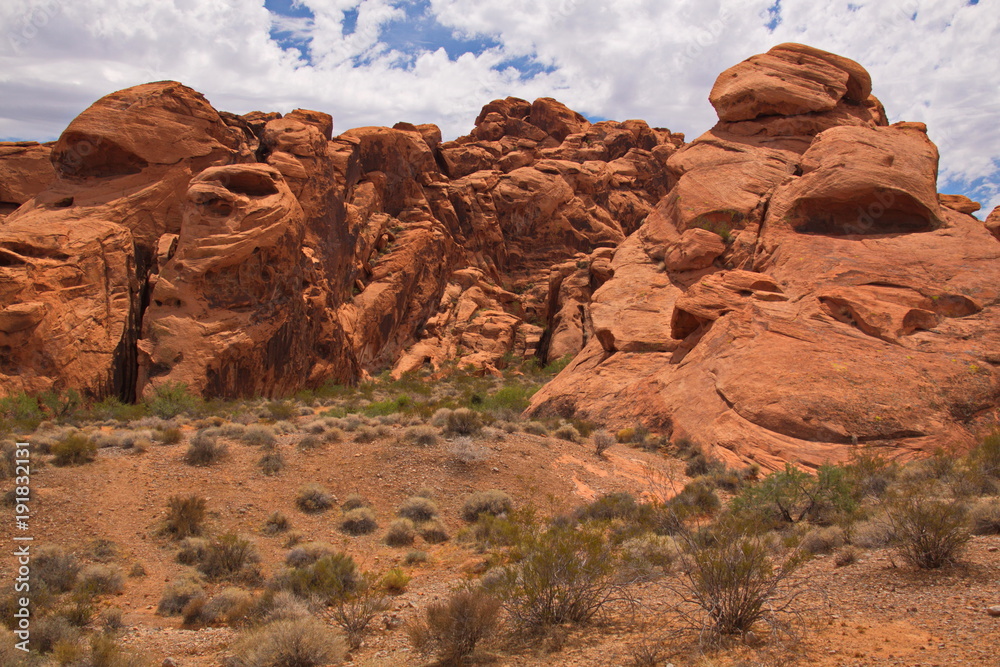 Rock formation in Valley of Fire State Park in Nevada in the USA
