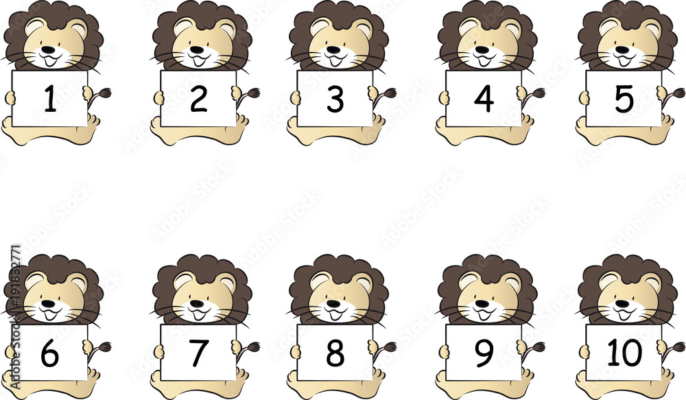 lion holding number one to ten lion holding number one to ten