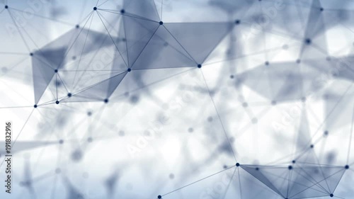 Concept of Network, internet communication. Flying through the abstract network connections. Slow smooth stop at the finish.