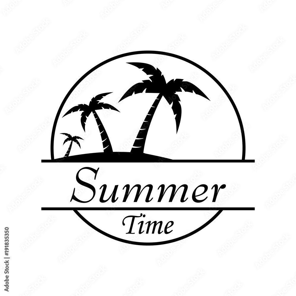 Icono plano Summer Time en color negro