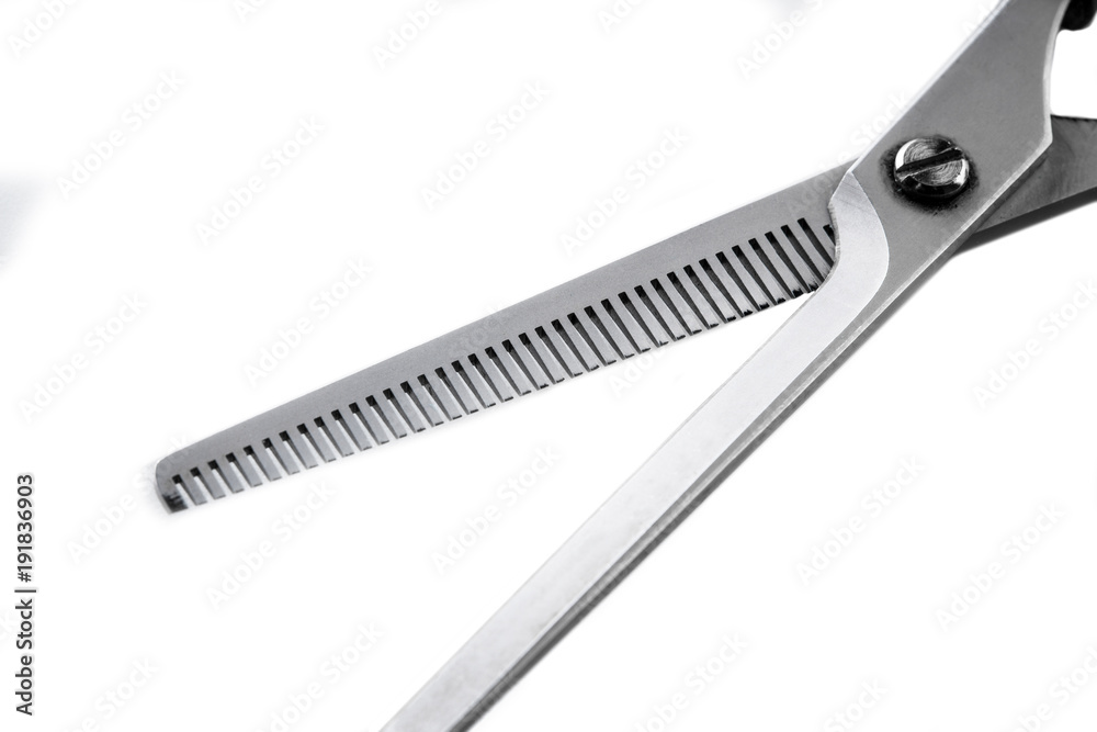 Scissors for cutting hair. For the barber. professional scissors for haircuts isolated on white background Scissors for cutting hair. For the barber. professional scissors for haircuts isolated on white background