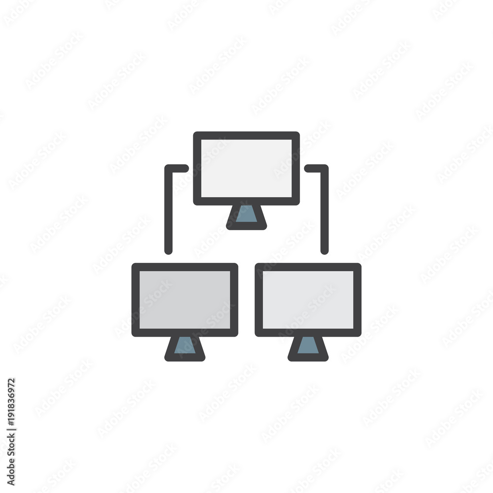 Computer network filled outline icon, line vector sign, linear colorful pictogram isolated on white. Symbol, logo illustration. Pixel perfect vector graphics Computer network filled outline icon, line vector sign, linear colorful pictogram isolated on white. Symbol, logo illustration. Pixel perfect vector graphics