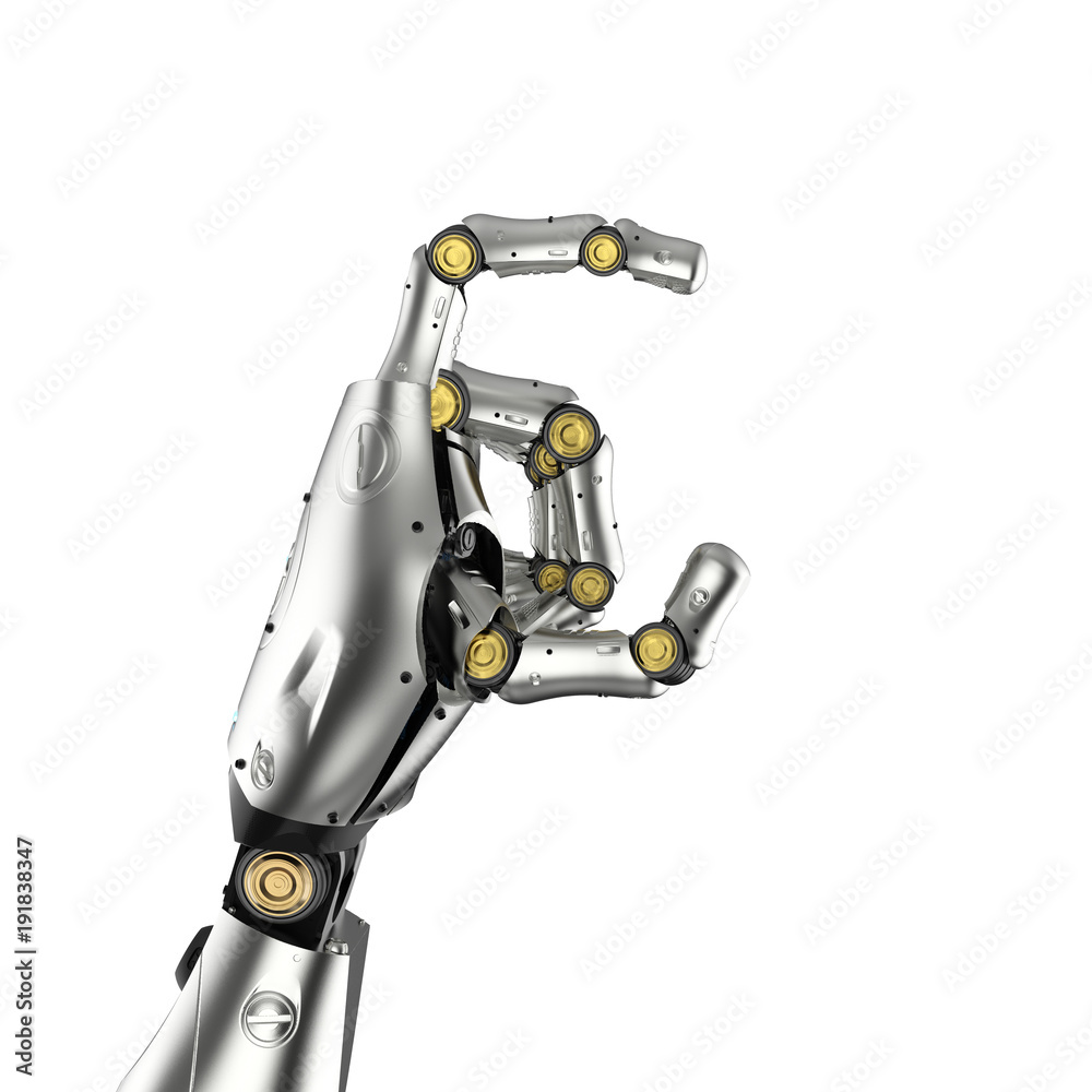 cyborg hand isolated