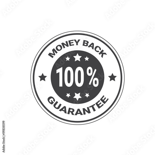 Money Back Guarantee With 100 Percents Stamp Or Sticker Isolated Vector Illustration