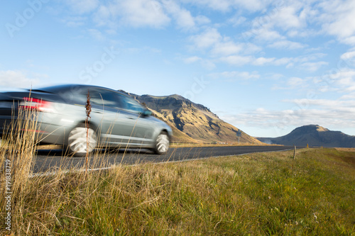 Fototapeta Naklejka Na Ścianę i Meble -  Hitting the road in southern Iceland europe backround