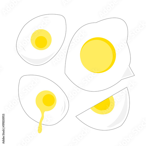 egg yellow poached hardboiled
