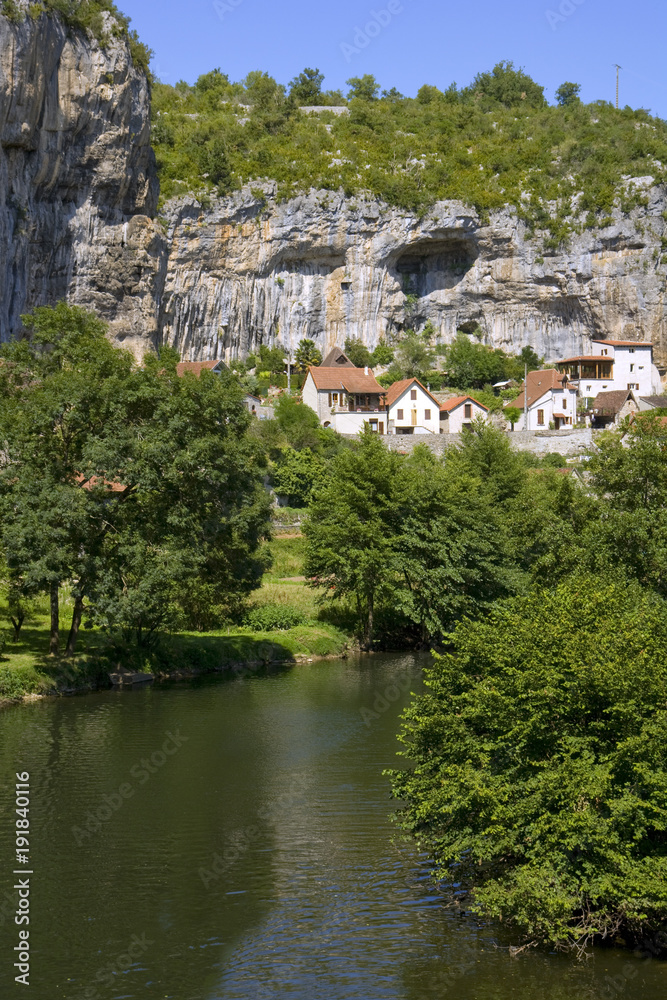 The picturesque Cele Valley at Cabrerets in The Lot, France, Europe